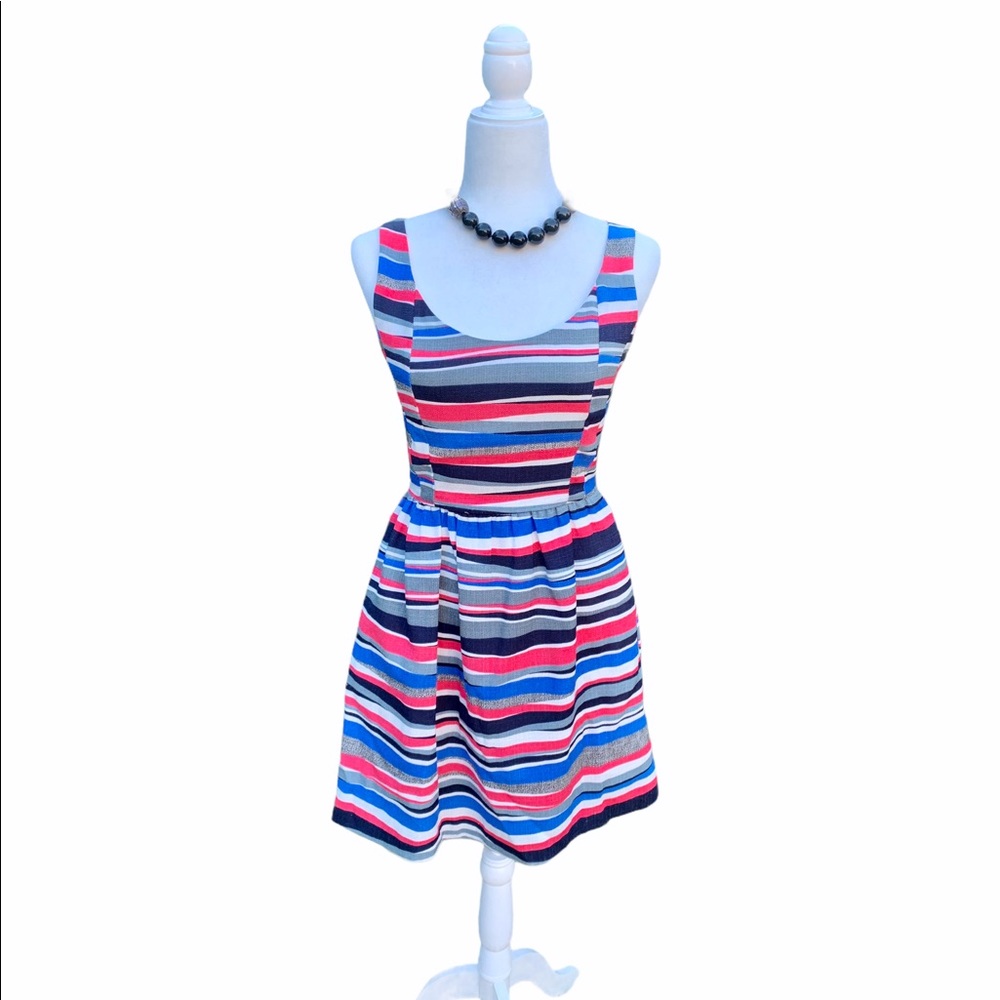 Aqua striped sundress. Size small. EUC.